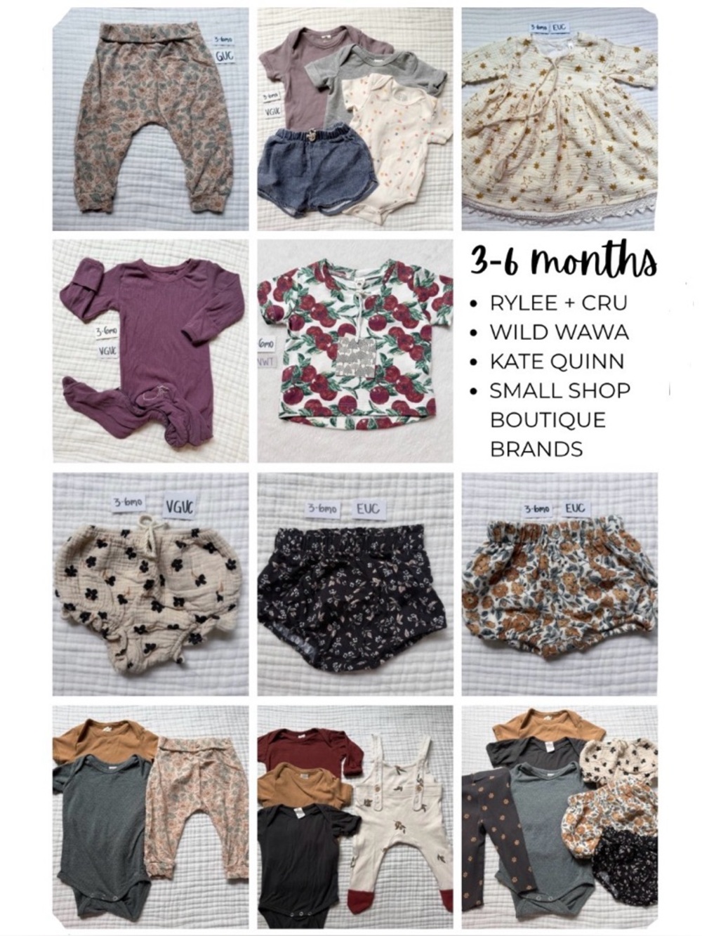 3-6mo mix n’ match Small Shop Bundle (Rylee+Cru, Wild Wawa, Kate Quinn, & more)
